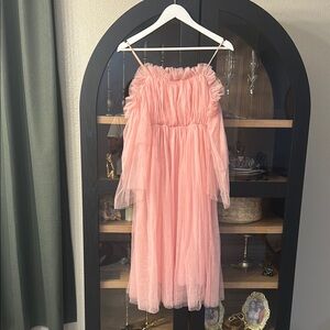Elegant Pink Maternity Dress